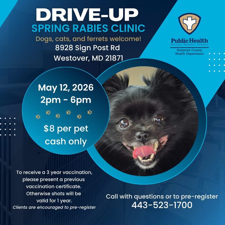 Somerset County Health Department Announces Spring Drive-Thru Rabies Clinic