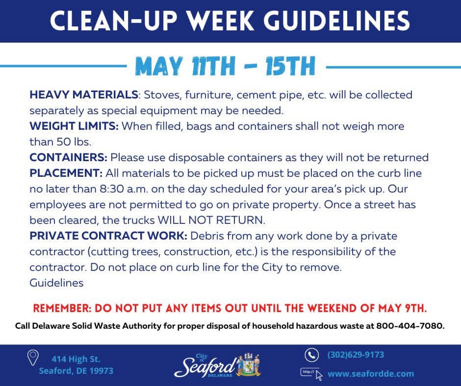 Seaford Reminds Residents to Follow Guidelines Ahead of Clean-Up Week